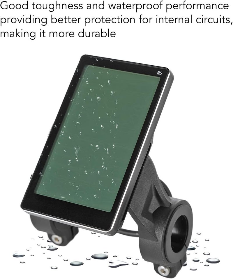 Fockety Electric M5 LCD Display, ABS, Switch Buttons, Lightweight Speedometer, Power Indicator, 31.8mm 22.2mm, Compact Portable, for E Bikes Scooters - Image 4